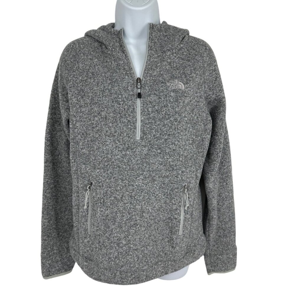 The North Face TKA Glacier Half Zip Up Hoodie Sweatshirt Gray Women's Size S